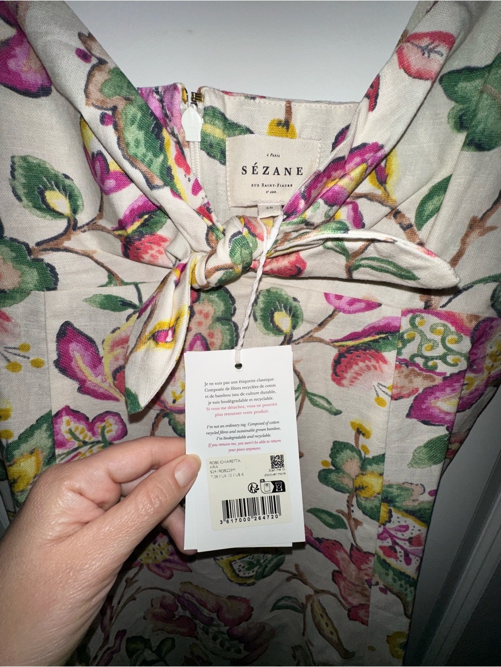 Sezane Chiaretta Dress, size 6 NWT - Picture 5 of 5